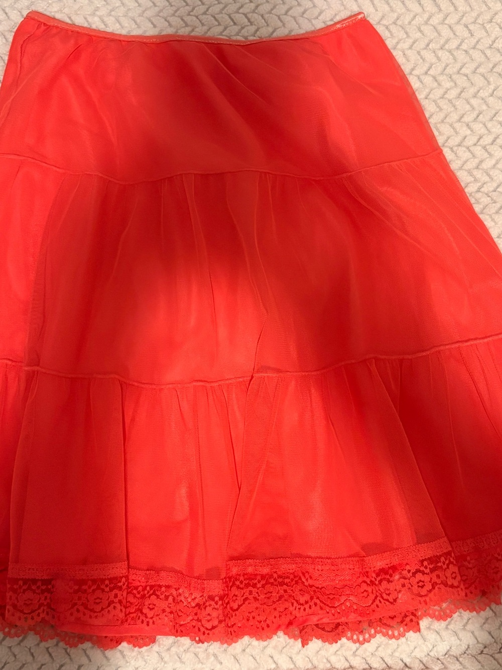 Studio Y Coral Red Tiered Maxi Skirt